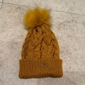 Juicy Couture Mustard Cable Knit Beanie